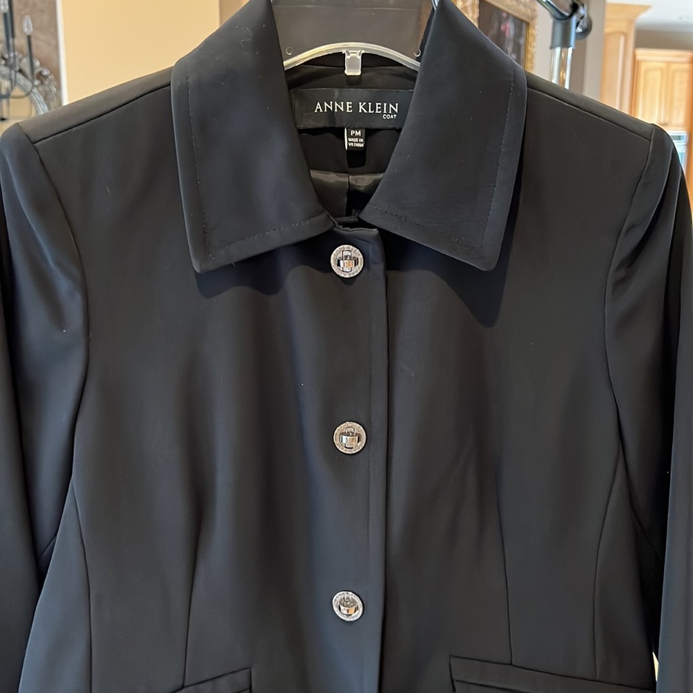 ANNE KLEIN Black Dress Coat - Picture 2 of 6